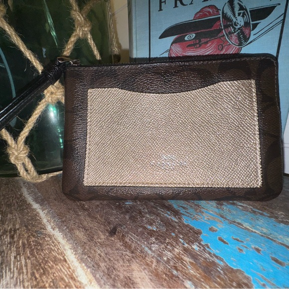 Coach Metallic Colorblock Signature Corner Zip Wristlet - Picture 1 of 10